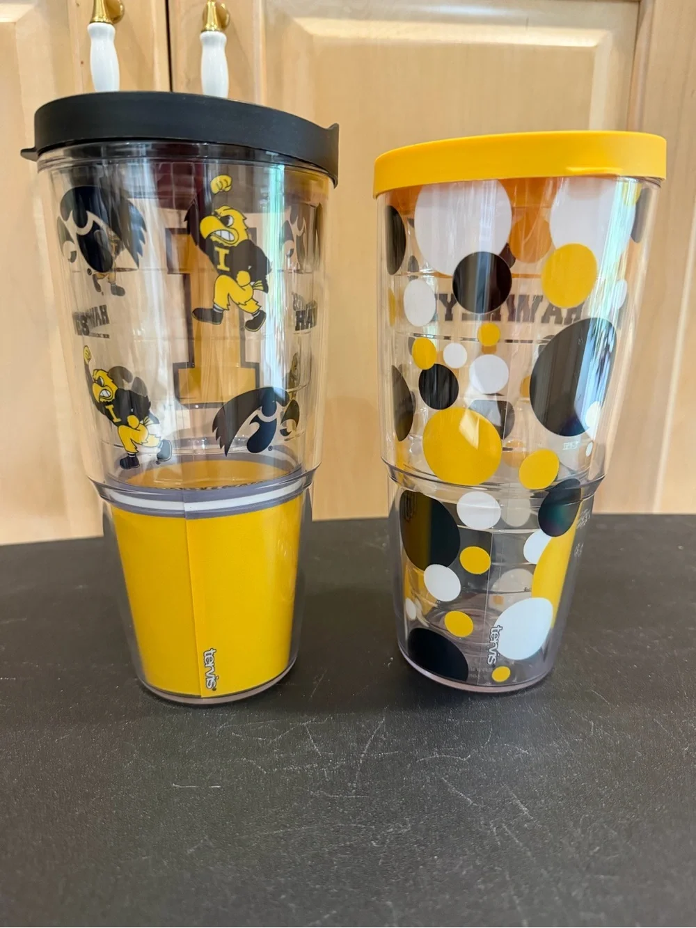 tervis University of Iowa Hawkeyes Yellow and Black Tumblers - Set of 2